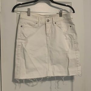 Loft, size 0, White Jean skirt